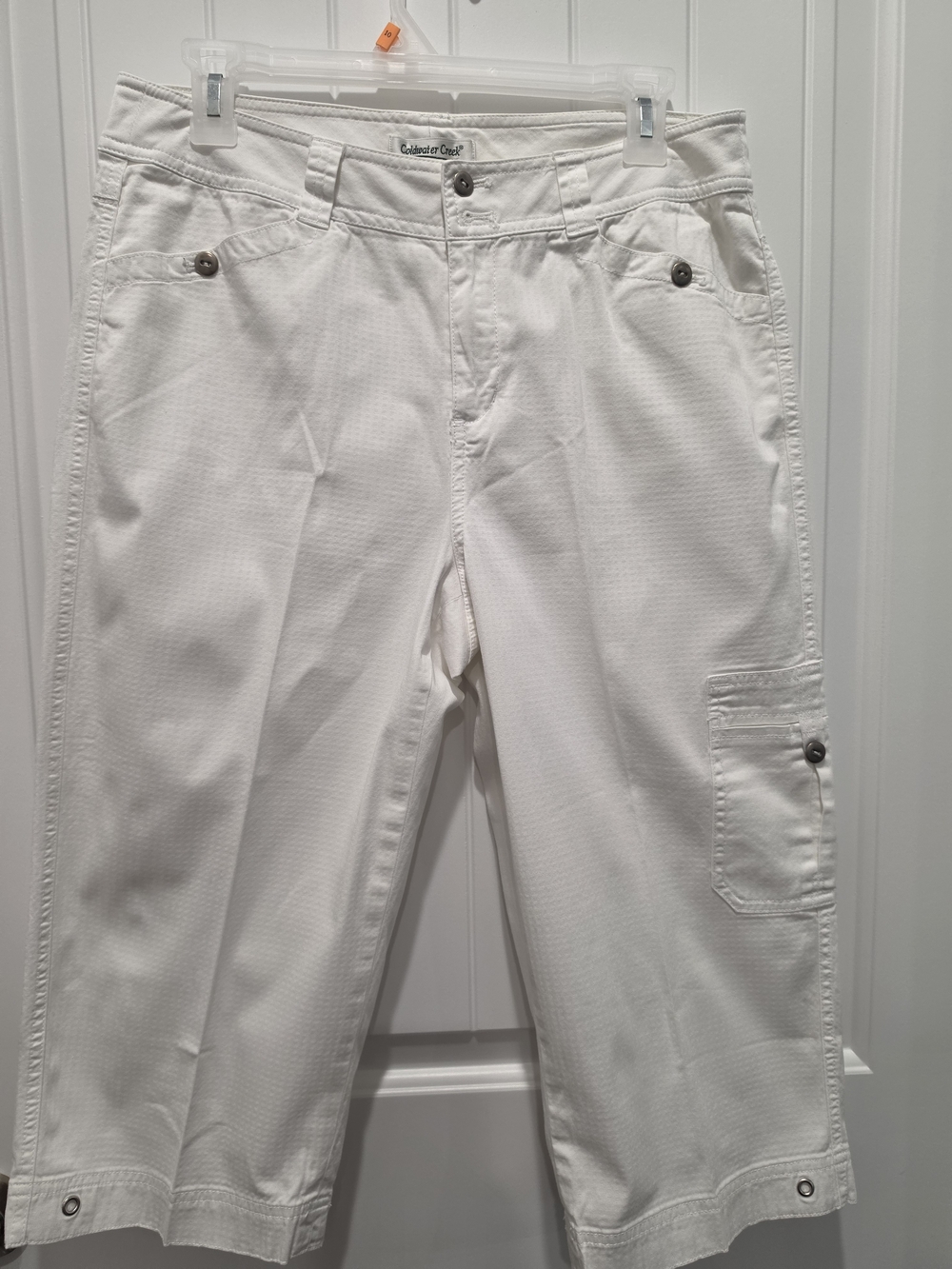 Coldwater Creek White Capri Utility Crop Pants #0952
